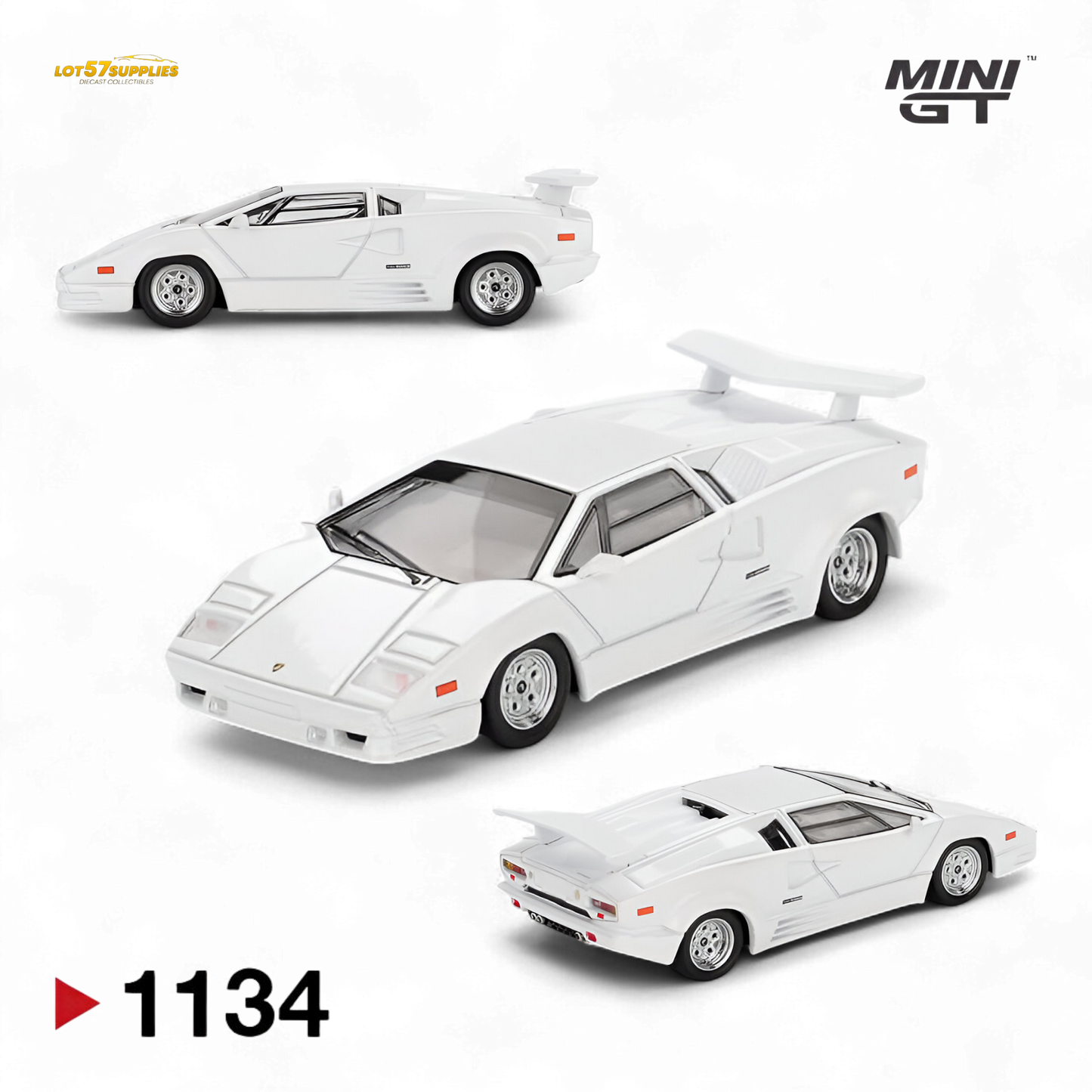 (Pre-Order) Mini-GT Lamborghini Countach 25th Anniversary White 1:64