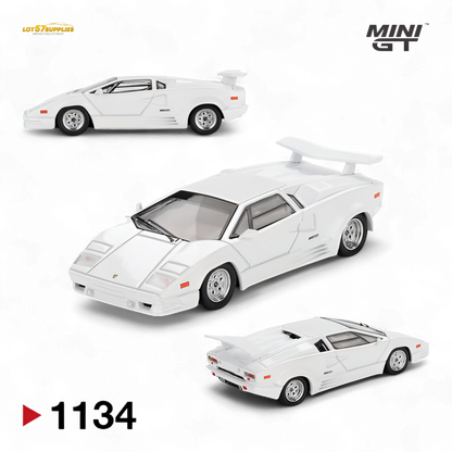 (Pre-Order) Mini-GT Lamborghini Countach 25th Anniversary White 1:64