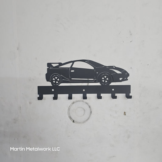 Toyota Celica Key Hanger – Steel Wall Mounted Key Rack – T230 Coupe Key Hook – 12"x6" Import Car Garage Decor