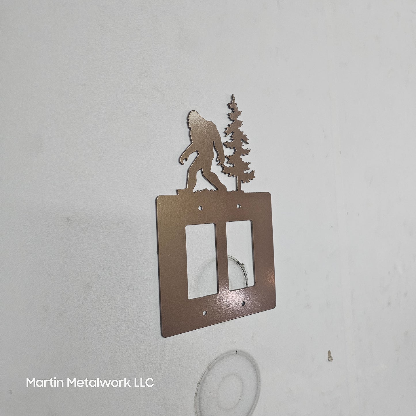 Bigfoot Metal Light Switch Cover – Forest Creature Plate – Powder Coated Steel (Single/Double Gang or Rocker) – Rustic Cabin & Garage Decor