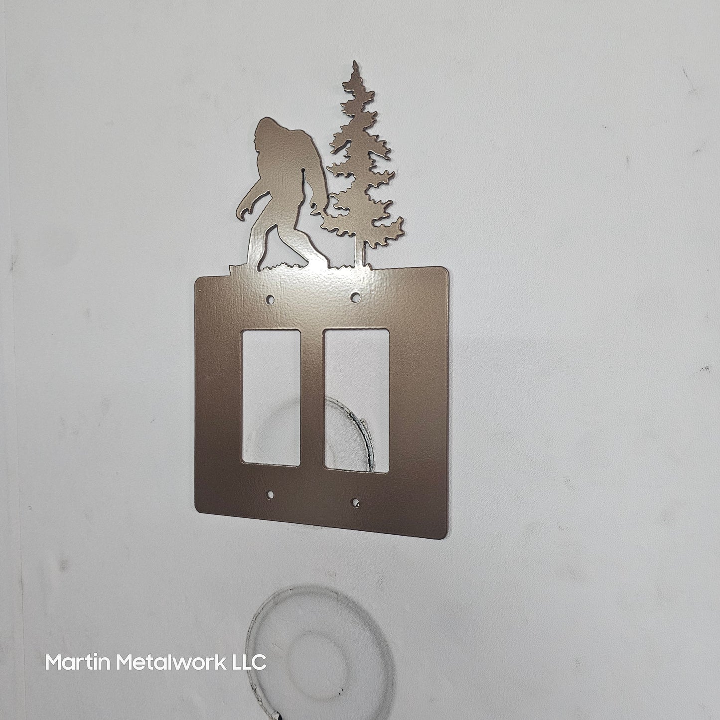 Bigfoot Metal Light Switch Cover – Forest Creature Plate – Powder Coated Steel (Single/Double Gang or Rocker) – Rustic Cabin & Garage Decor