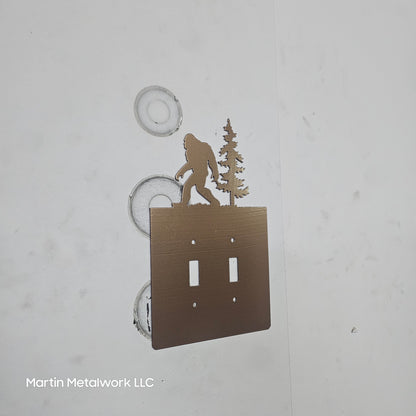 Bigfoot Metal Light Switch Cover – Forest Creature Plate – Powder Coated Steel (Single/Double Gang or Rocker) – Rustic Cabin & Garage Decor