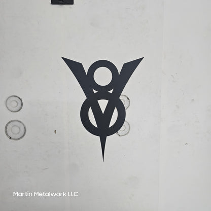 V8 Logo Metal Art