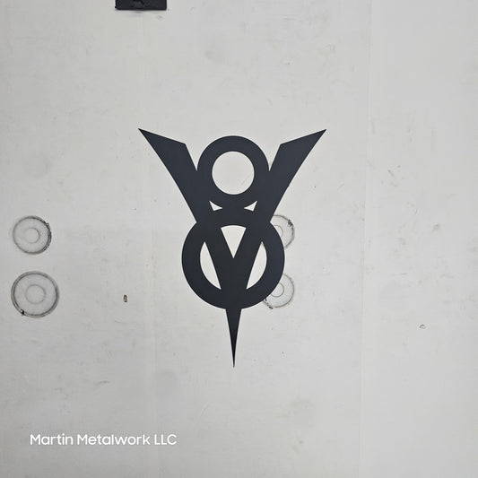 V8 Logo Metal Art