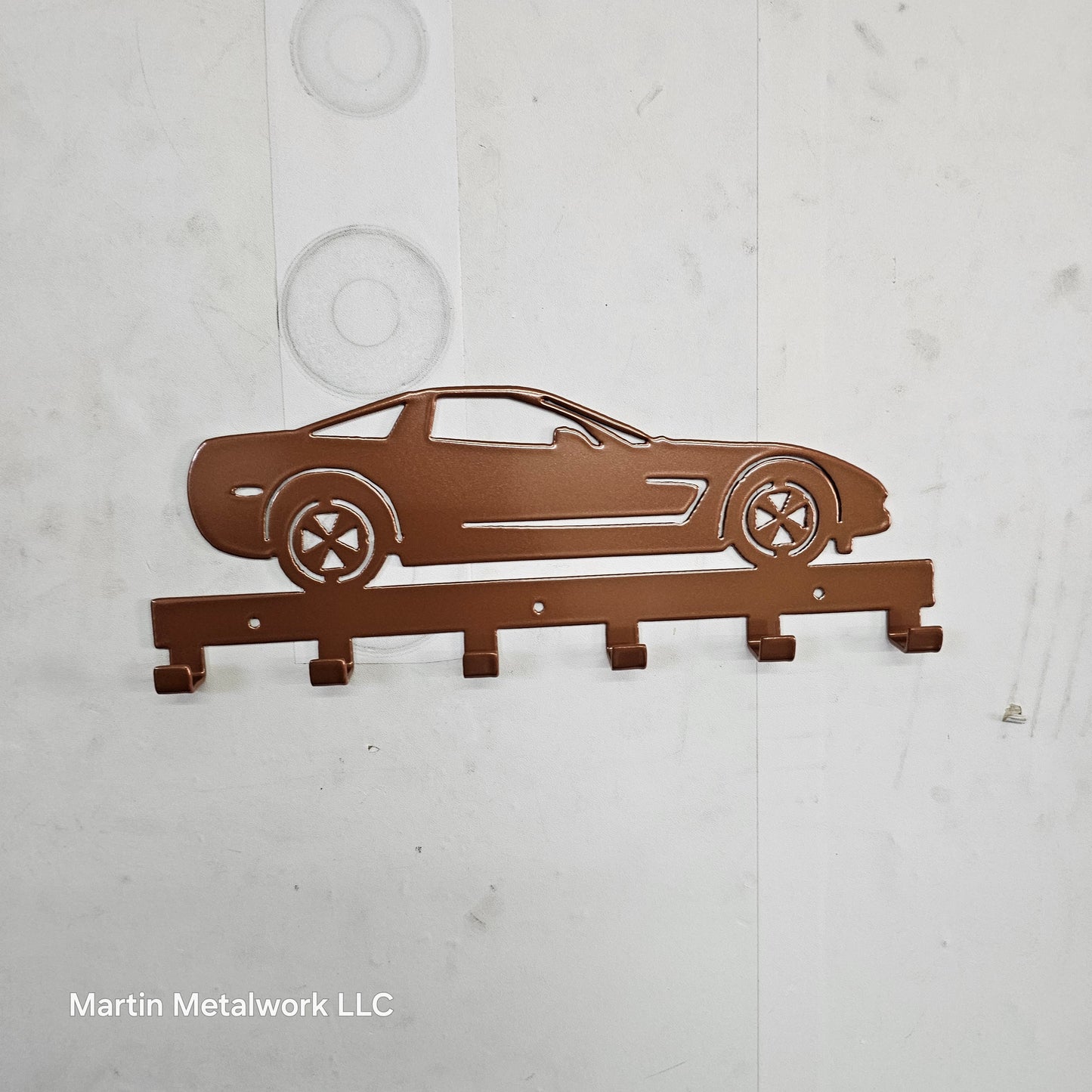 Chevy Corvette Z06 Keychain Rack – Steel Wall Mounted Sports Car Organizer