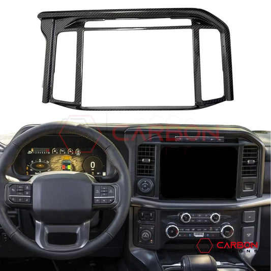 Real Carbon Fiber Infotainment Screen Trim Cover for 2025+ Ford F-150 & Raptor