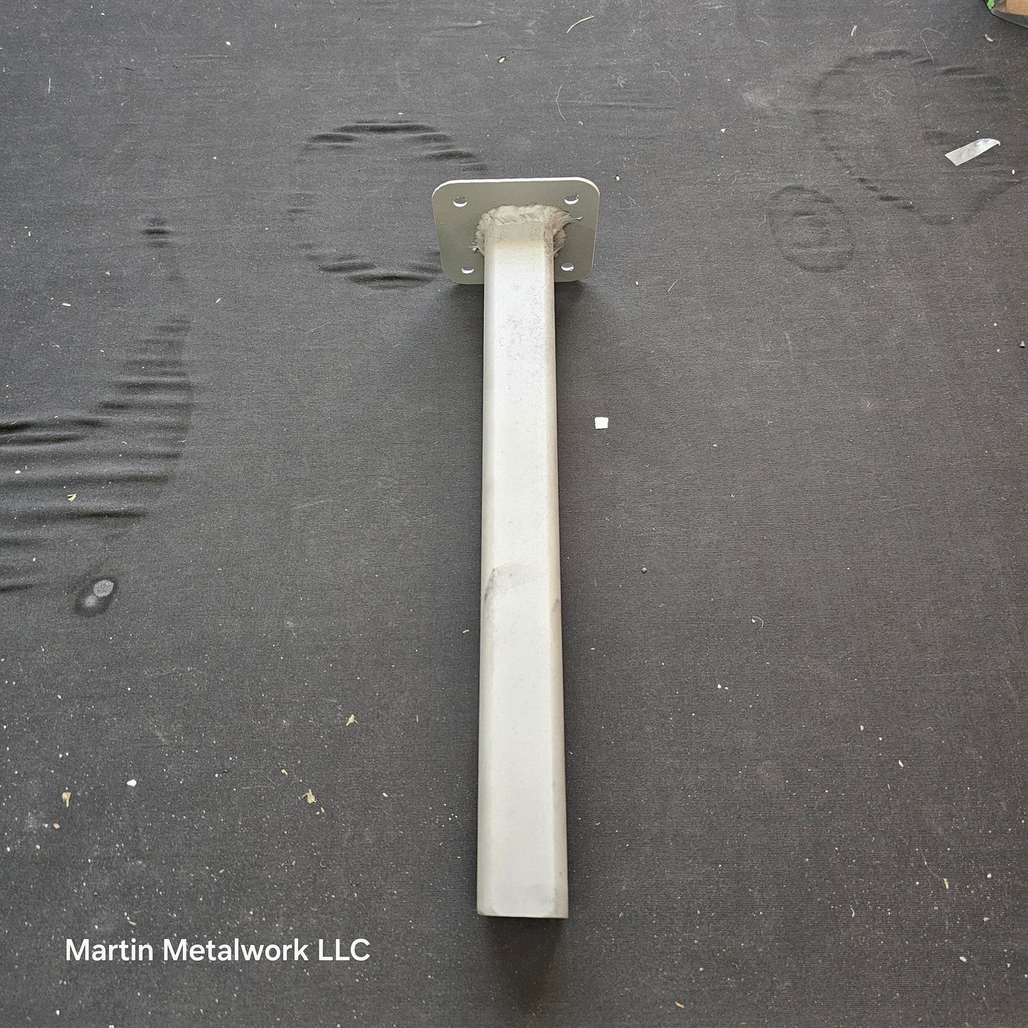 Steel Table Legs for DIY Furniture – 1” Square Post (Set of 2)