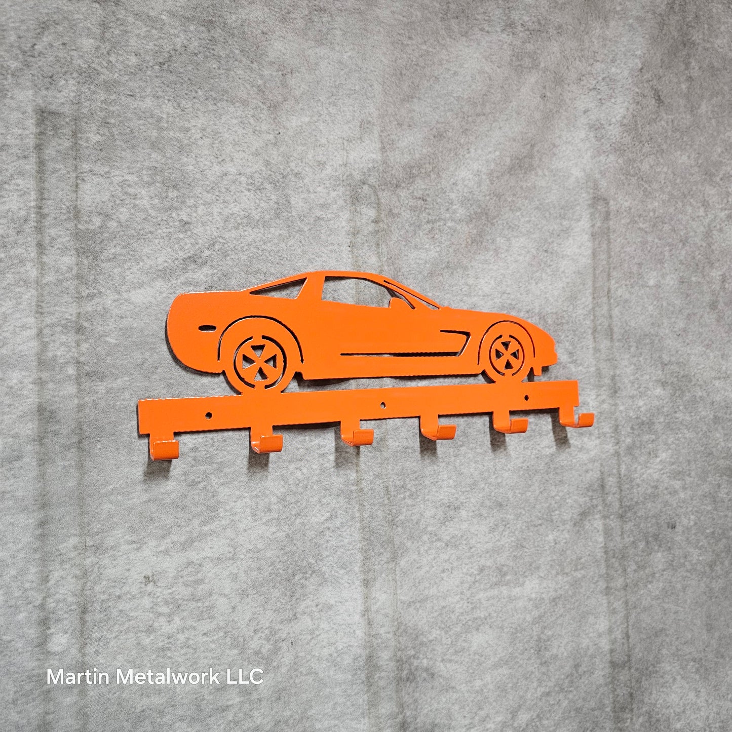 Chevy Corvette Z06 Keychain Rack – Steel Wall Mounted Sports Car Organizer