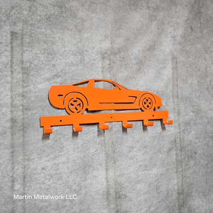 Chevy Corvette Z06 Keychain Rack – Steel Wall Mounted Sports Car Organizer