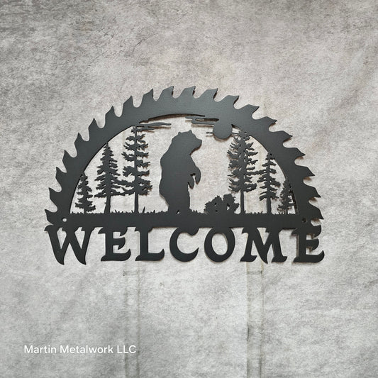 Bears In Saw Blade Sawblade Sign