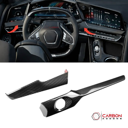 2026+ C8 Corvette Carbon Fiber Infotainment Lower Dash Trim Covers