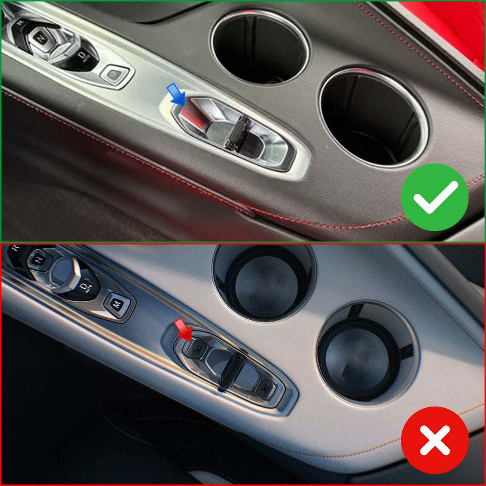 2026+ C8 Corvette Gear Selector Inner Frame Real Carbon Fiber Trim Cover