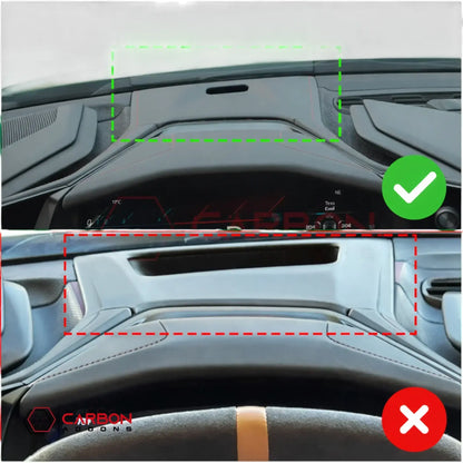 2026+ C8 Corvette Carbon Fiber HUD Cover – Upper Dash (1LT)