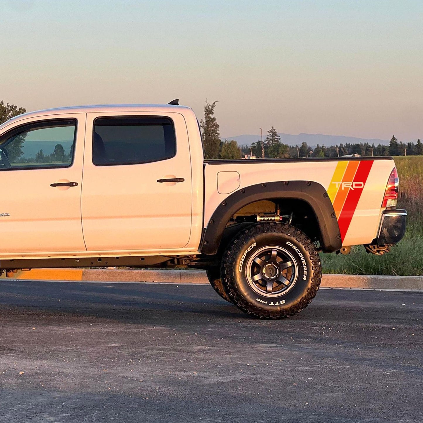 Yellow, Orange, Red TRD Stripes Toyota Truck Decal. #6968