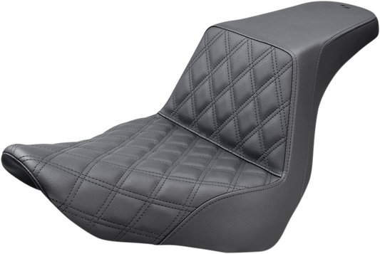 SADDLEMEN Step-Up Seat - Front Lattice Stitch - Black 818-29-172