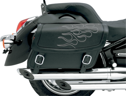 SADDLEMEN Flame Saddlebag - Silver - Jumbo X021-05-0423