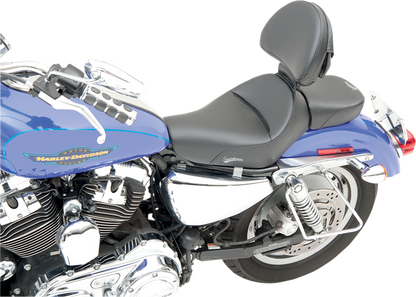 SADDLEMEN Heels Down Solo Seat - With Backrest - Plain - Black - XL 807-03-0041