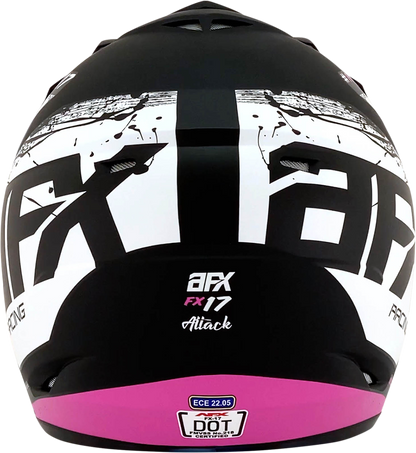 AFX FX-17Y Helmet - Attack - Matte Black/Fuchsia - Large 0111-1413