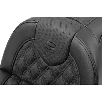 SADDLEMEN Roadsofa™ Seat - with Backrest - Lattice Stitch - FXBR/S '18-'20 818-31-182BR