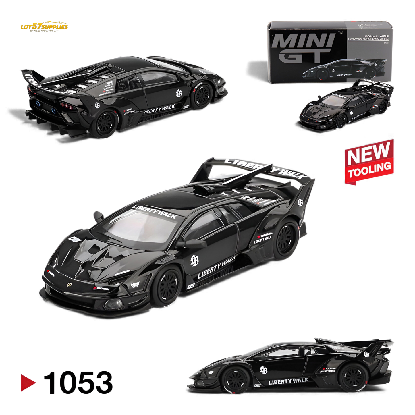 (Pre-Order) Mini GT Lamborghini Murcielago GT Evo Black 1:64