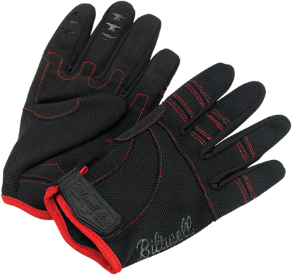BILTWELL Moto Gloves - Black/Red - XS 1501-0108-001