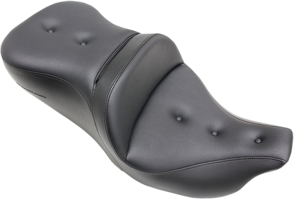 SADDLEMEN Pillow-Top Roadsofa Seat - with Backrest - Black - FLH/FLT '08-'23 808-07B-181