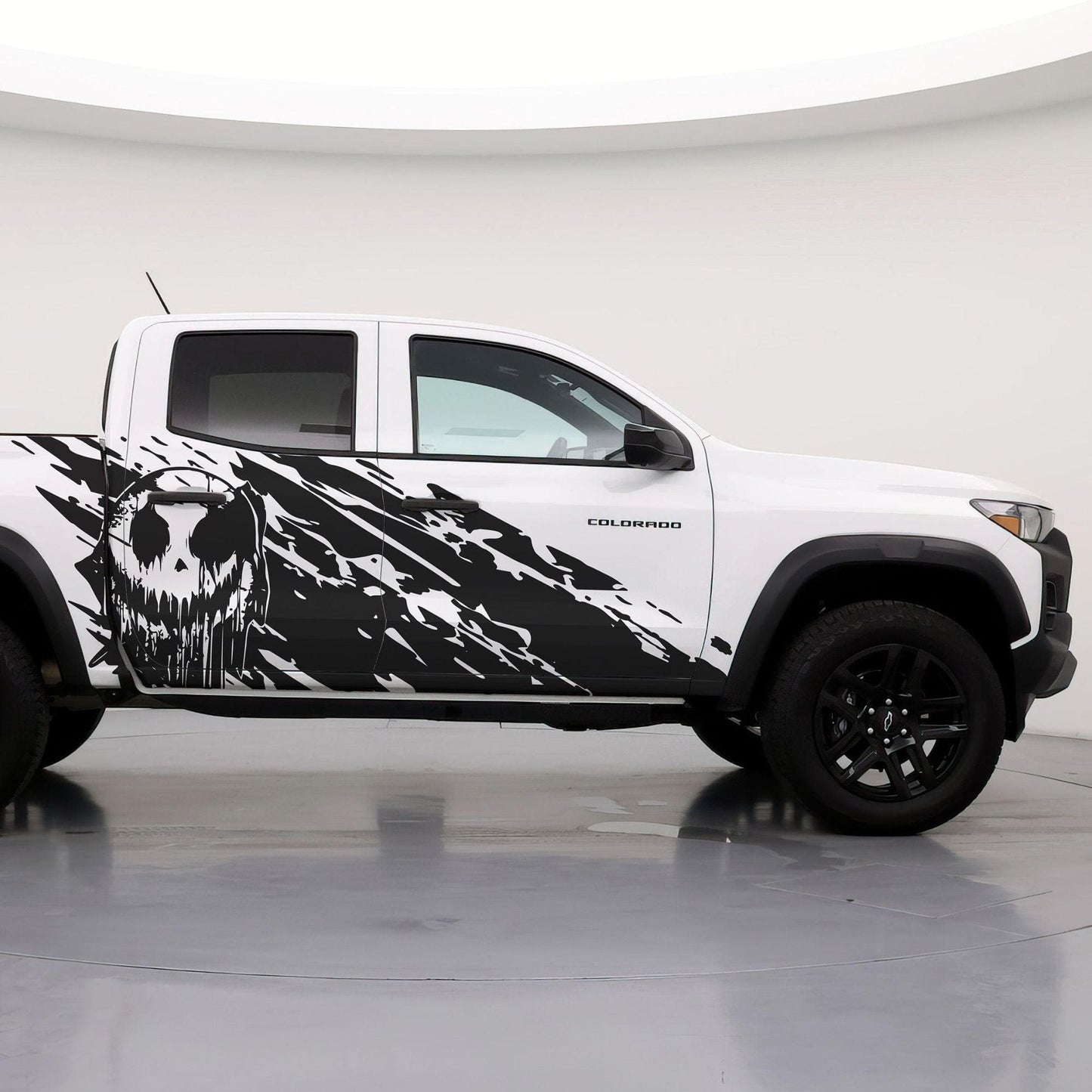 Evil Smiling Face Mud Splash Truck Decal Sticker. #6938