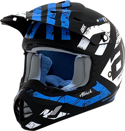 AFX FX-17Y Helmet - Attack - Matte Black/Blue - Medium 0111-1409