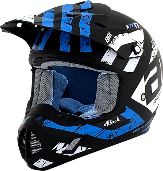 AFX FX-17 Helmet - Attack - Matte Blue/Black - Large 0110-7163