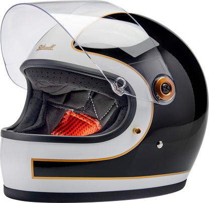 BILTWELL Gringo S Helmet - Gloss White/Black Tracker - 2XL 1003-566-506