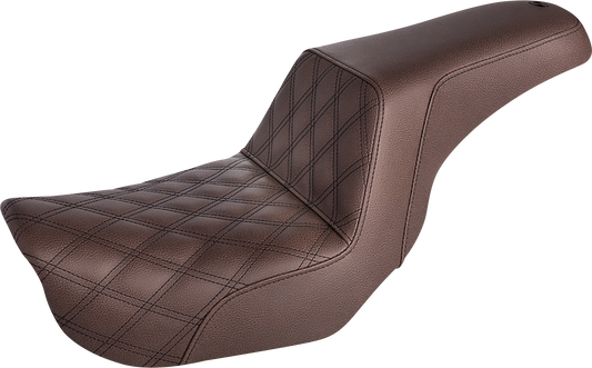 SADDLEMEN Step-Up Seat - Front Lattice Stitch - Brown - FXD 806-04-172BR