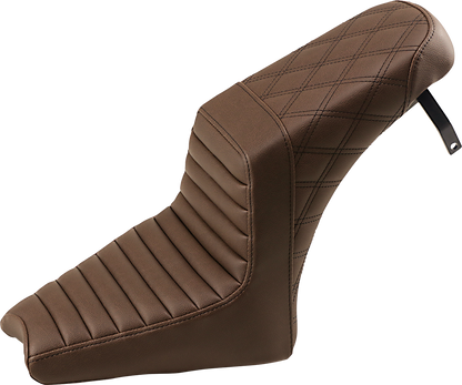 SADDLEMEN Step Up Seat - Front Tuck-n-Roll/Rear Lattice Stitch - Brown I18-33-176BR