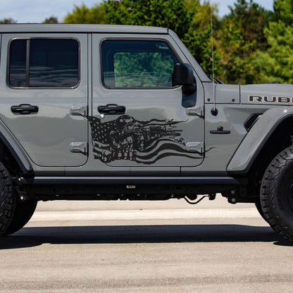 Military Soldier Flag Truck / Car Decal Sticker. Veteran Flag Window Sticker. #6967