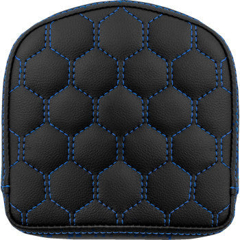 SADDLEMEN RoadSofa™ Sissy Bar Pad - Honeycomb - Blue Stitching 040849BLU