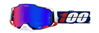 100% Armega Goggles - MX of Nations - HiPER Red/Blue Mirror 50003-00008