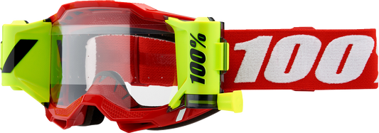 100% Accuri 2 Forecast Goggles - Neon Red - Clear 50017-00004