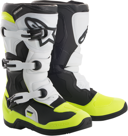 ALPINESTARS Tech 3S Boots - Black/White/Fluorescent Yellow - US 3 2014018-125-3