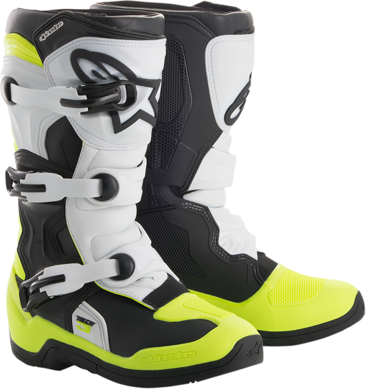 ALPINESTARS Tech 3S Boots - Black/White/Fluorescent Yellow - US 3 2014018-125-3