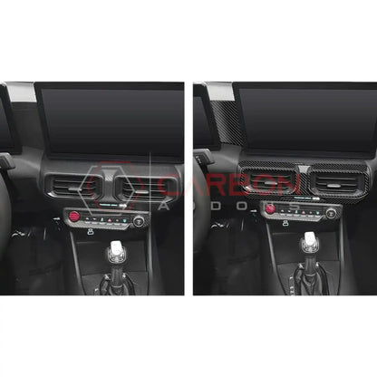 Real Carbon Fiber Center Dashboard A/C Vent Trim Overlays for 2024+ Ford Mustang