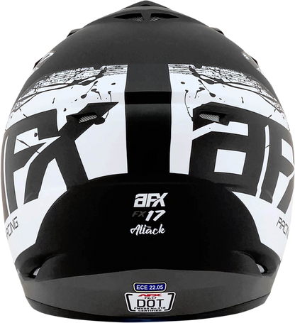 AFX FX-17Y Helmet - Attack - Matte Black/Silver - Medium 0111-1400