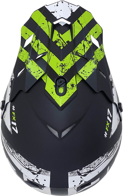 AFX FX-17Y Helmet - Attack - Matte Black/Green - Medium 0111-1418
