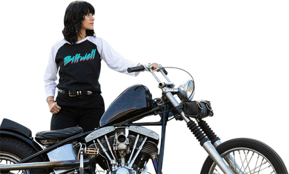 BILTWELL Women's 1985 Raglan T-Shirt - Black/White - Large 8144-060-004
