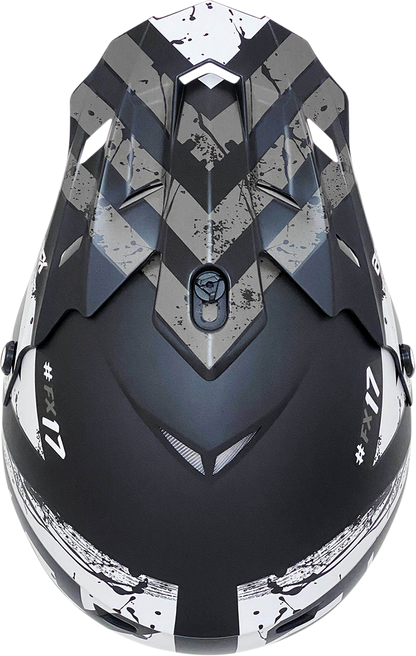 AFX FX-17 Helmet - Attack - Matte Black/Silver - 4XL 0110-7638