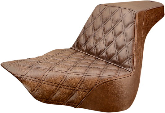 SADDLEMEN Step-Up Seat - Front Lattice Stitch - Brown 818-27-172BR