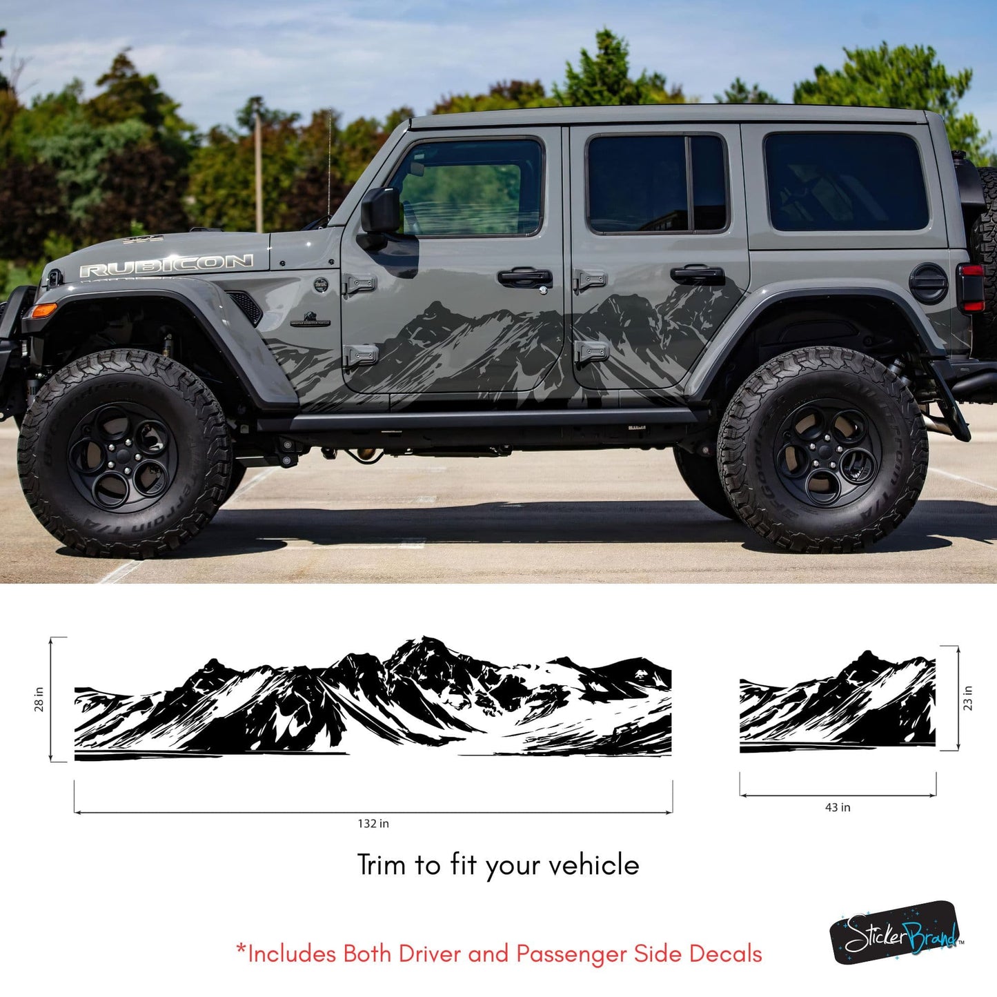 Mountain Truck Graphic Decal. Overland Vinyl Decal. #7085-Sup