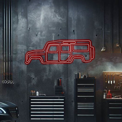Defender 110 Metal Neon Car Wall Art - MTN0032