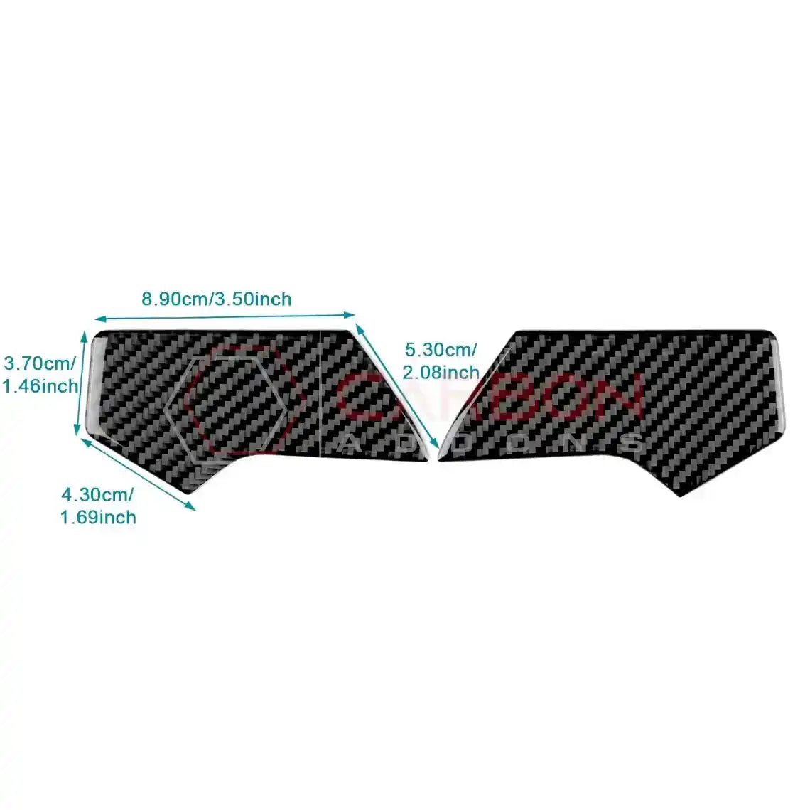 Real Carbon Fiber Upper Dashboard Side Panel Trim Overlay for 2024+ Ford Mustang