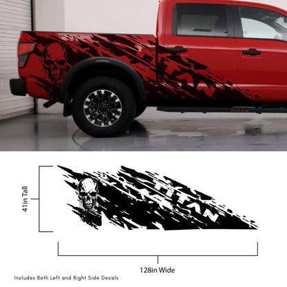 Nissan Titan Skull Mud Splash Decal. (With Skull / No Skull) #6862