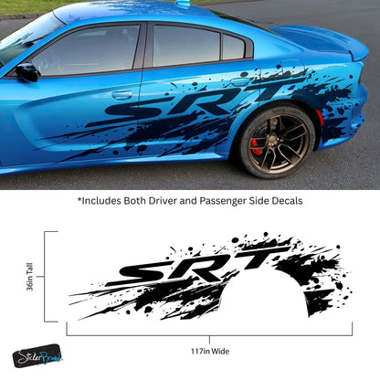 SRT Splatter Car Decal. For Challenger, Charger, Durango. Mopar. #7086-Sup