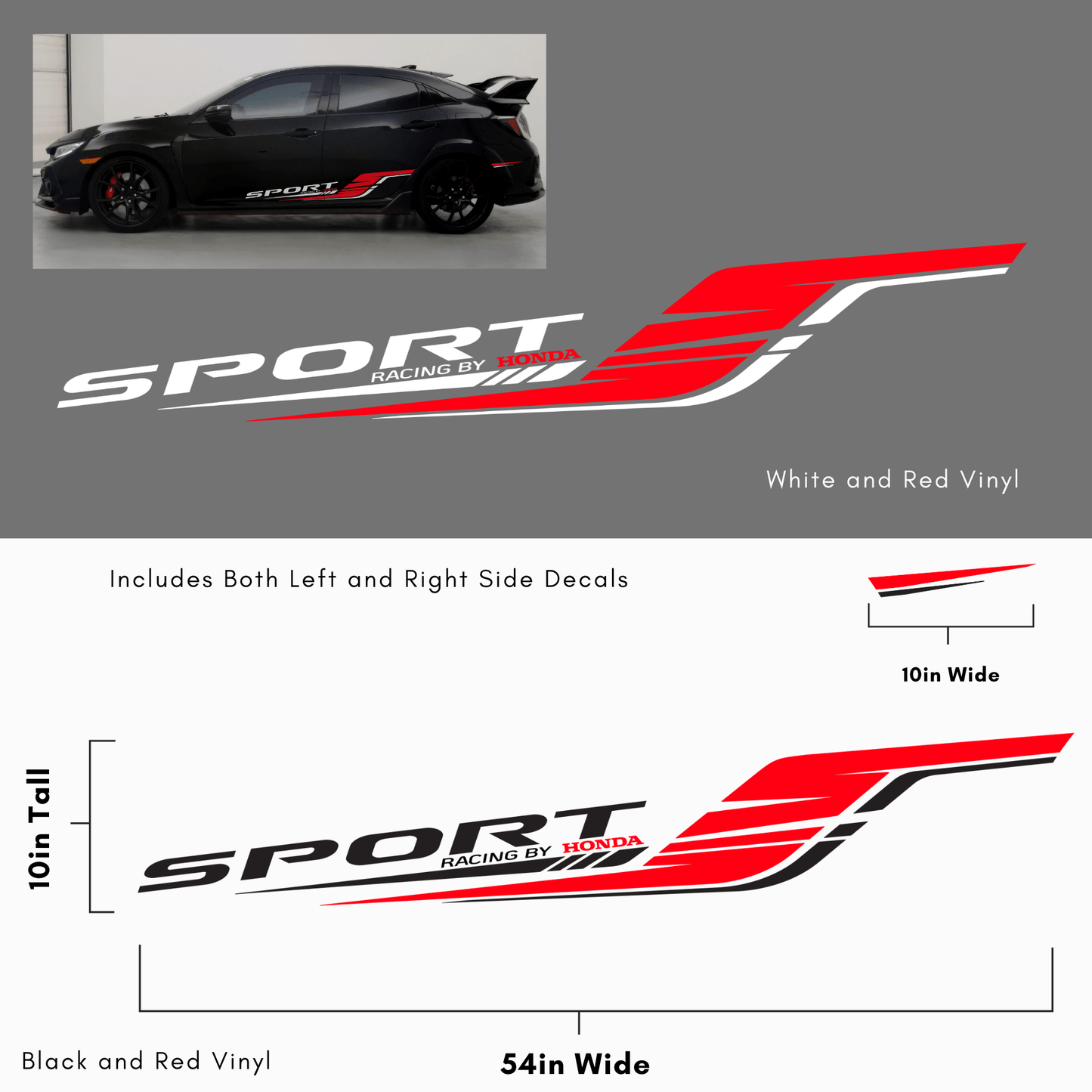 Sport Racing By Honda Decal Sticker. #6805